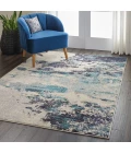 Nourison Celestial Area Rug CES02-Ivory/Teal Blue