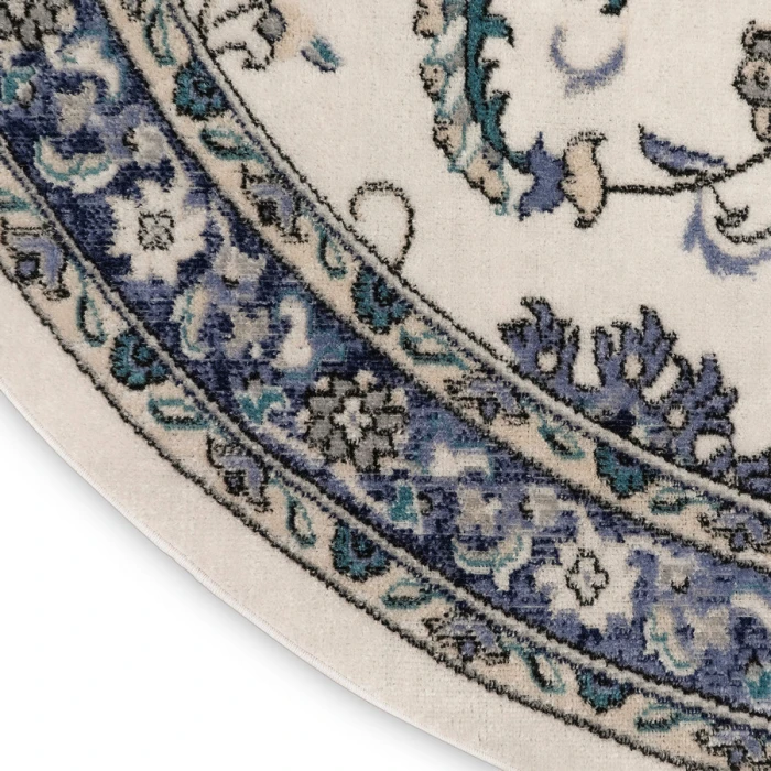 Nourison Home Nourison Essentials Ivory Blue NRE05 4 ft. Round Rug