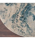 Nourison Maxell Area Rug MAE08 Ivory/Teal 3'10" x 3'10"round