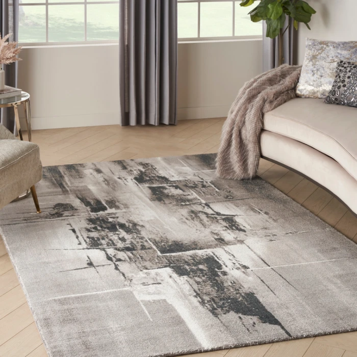 Nourison Twilight Area Rug TWI30 Grey/Ivory/Black