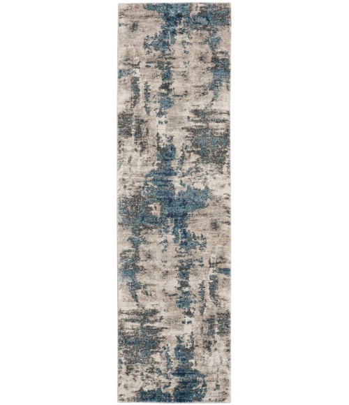 Kathy Ireland American Manor Area Rug AMR04 Ivory Blue 2'2" x 7'6"