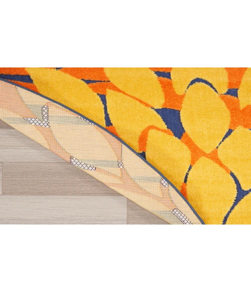 Nourison Aloha Navy Multicolor ALH05 7 ft. 10 in. Round Rug