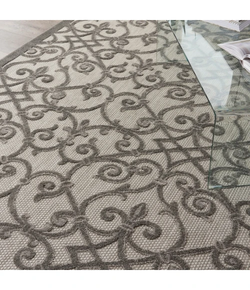 Nourison Aloha Area Rug ALH21-Grey/Charcoal