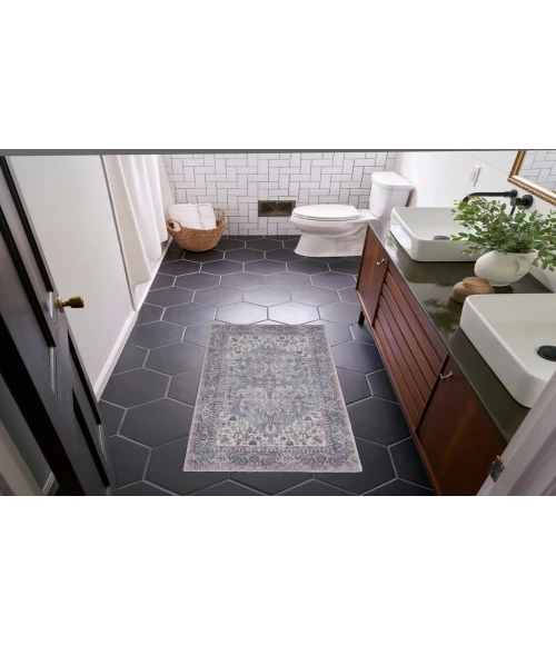 Nicole Curtis Machine Washable Series 1 Grey SR104 3 ft. X 5 ft. Rectangle Rug