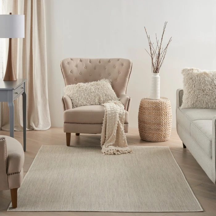 Nourison Courtyard Area Rug COU01-Ivory Silver