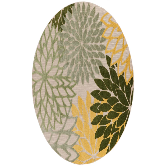 Nourison Aloha Green Multicolor ALH05 7 ft. 10 in. Round Rug