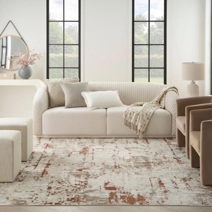 Nourison Quarry Ivory Rust QUA01 8 ft. X 10 ft. Rect. Rug