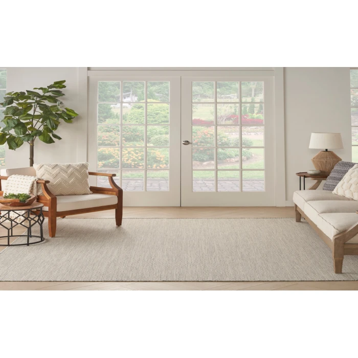 Nourison Courtyard Ivory/Silver COU01 8 ft. Square Rug