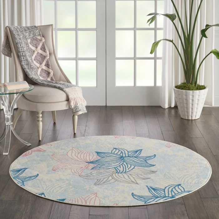 Nourison Jubilant Round Area Rug JUB08-Ivory/Multicolor