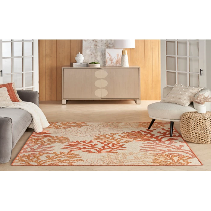 Nourison Garden Oasis Coral GOA05 4 ft. X 6 ft. Rectangle Rug