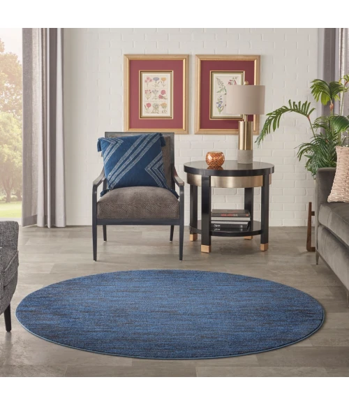 Nourison Essentials Midnight Blue Area Rug NRE01-Midnight Blue