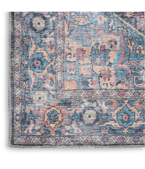 Nicole Curtis Machine Washable Series 1 Area Rug SR101 Blue 2' x 4'