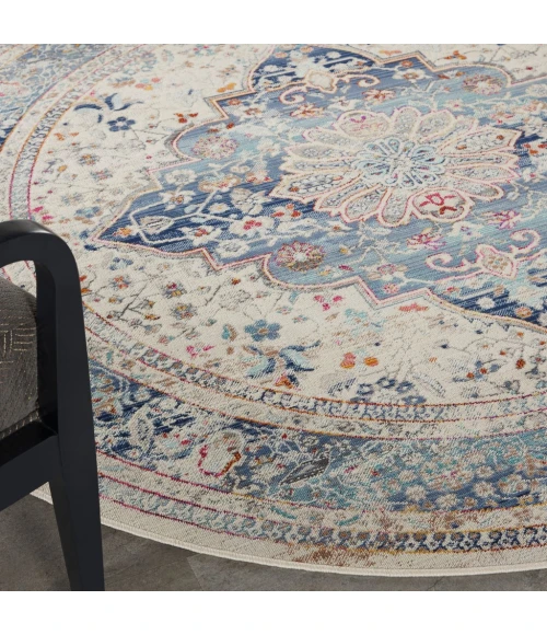 Nourison Vintage Kashan Area Rug VKA07-Ivory Blue