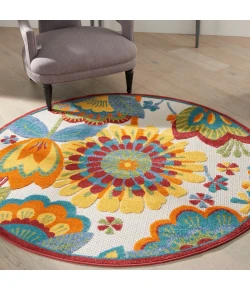 Nourison Home Aloha ALH25 Multicolor 4 ft. Round Area Rug