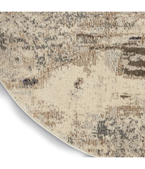 Nourison Celestial Round Area Rug CES02-Ivory/Grey