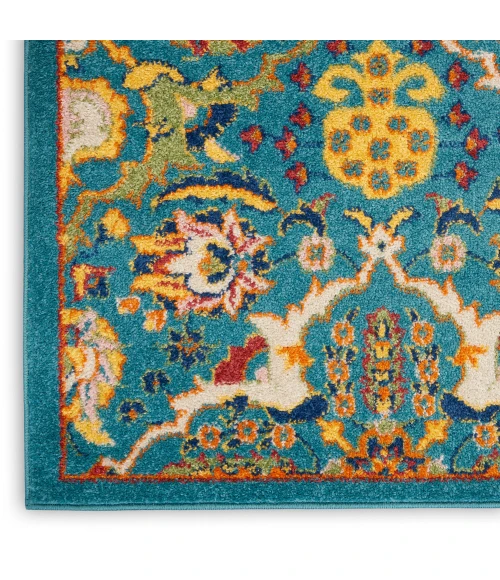 Nourison Allur Area Rug ALR03 Turquoise Ivory