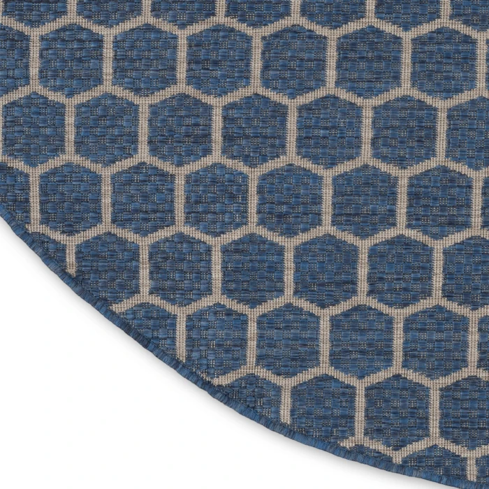 Nourison Twist Reversible Blue TWS01 8 ft. X Round Rug