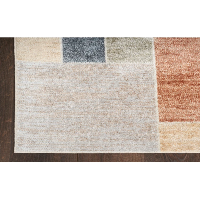 Nourison Astra Machine Washable Multicolor ASW09 6 ft. X 9 ft. Rectangle Rug