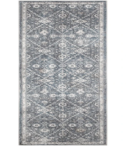 Nourison Astra Machine Washable Dark Blue ASW16 2 ft. X 6 ft. Rectangle Rug