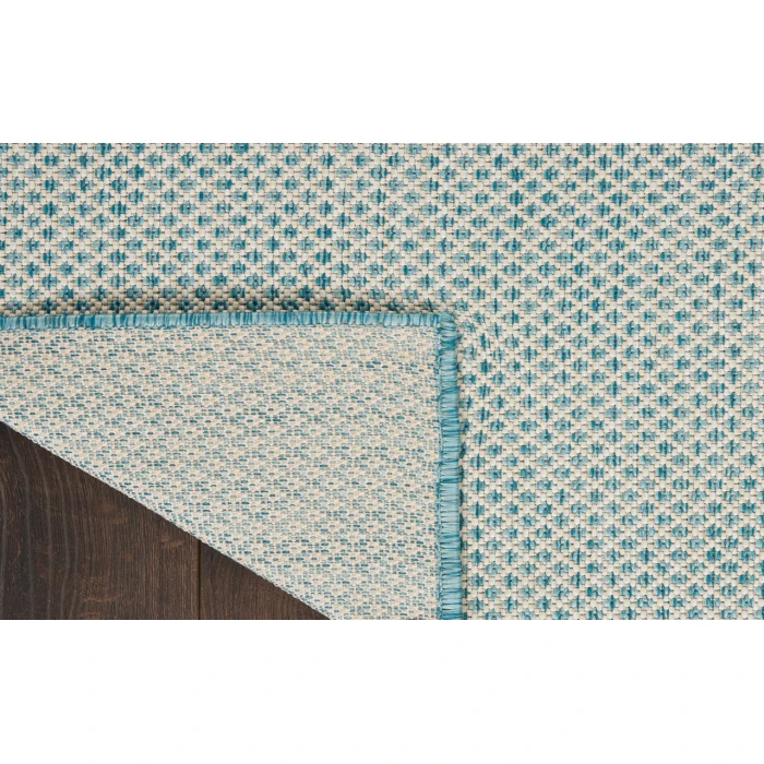 Nourison Courtyard Ivory Aqua COU01 2 ft. 2 in. X 8 ft. Rectangle Rug