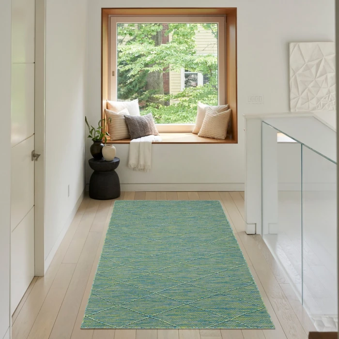 Nourison Washable Solutions Blue/Green WSL01 3 ft. X 5 ft. Rect. Rug