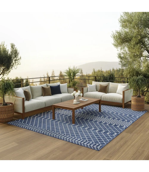 Nourison Positano Navy Blue POS02 12ft. x 15ft. Rect. Rug