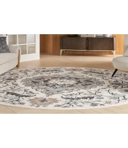 Nourison Home Elation ETN09 Ivory Grey 5 ft. 3 in. Round Area Rug