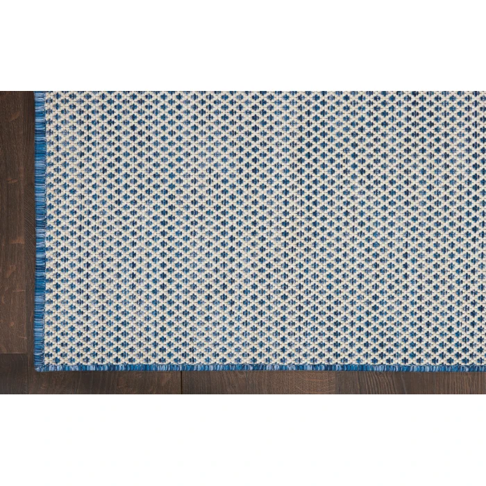 Nourison Courtyard Ivory Blue COU01 2 ft. 2 in. X 8 ft. Rectangle Rug