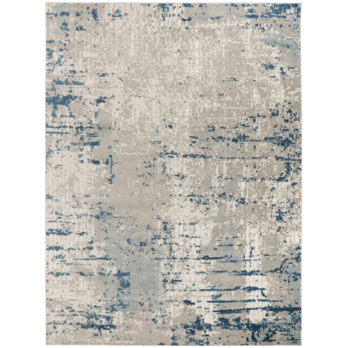 Nourison Quarry Ivory Grey Blue QUA01 7 ft. X 10 ft. Rect. Rug