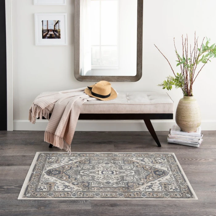 Nourison Quarry Ivory Taupe QUA18 2 ft. X 4 ft. Rect. Rug