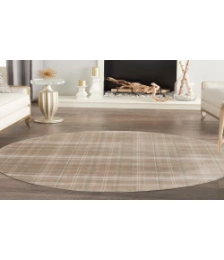 Nourison Home Grafix GRF03 Taupe 8 ft. Round Area Rug