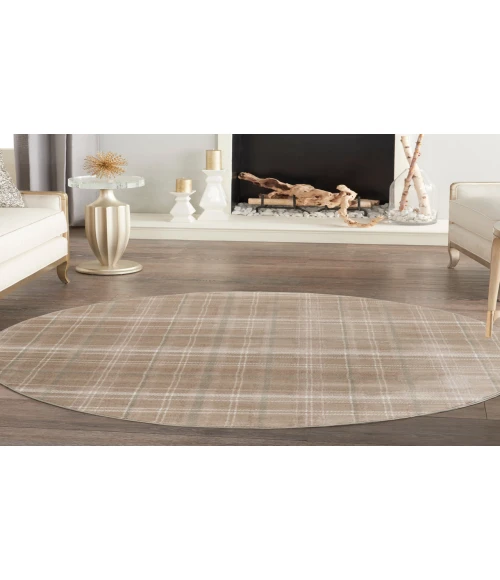 Nourison Grafix Taupe GRF03 8 ft. Round Rug