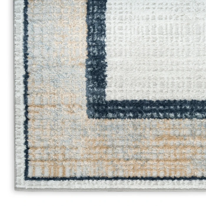 Nourison Dekor Grey Navy DEK06 2 ft. X 4 ft. Rect. Rug