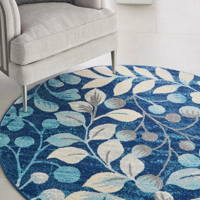 Nourison Tranquil Round Area Rug TRA03-Navy
