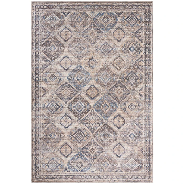 Nicole Curtis Machine Washable Series 1 Area Rug SR103 Ivory/Latte 4' x 6'