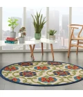 Nourison Aloha Round Area Rug ALH19-Blue/Multicolor