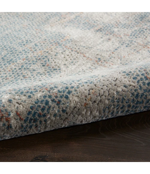 Nourison Rustic Textures Area Rug RUS15 Light Grey/Blue 5'3" Round