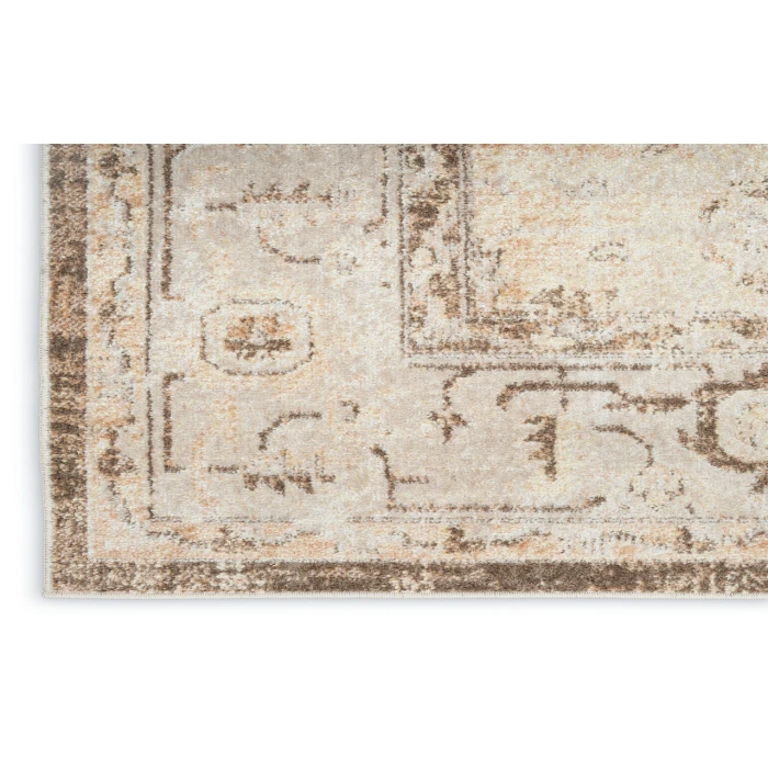 Nourison Astra Machine Washable Beige ASW11 5 ft. 3 in. X 7 ft. Rectangle Rug