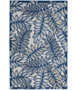 Nourison Home Aloha ALH18 Ivory/Navy 2 ft. 8 in. X 4 ft. Area Rug