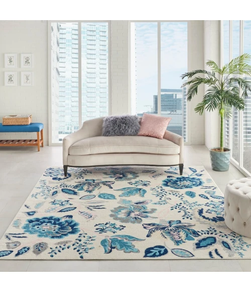 Nourison Tranquil Area Rug TRA02-Ivory/Light Blue