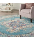 Nourison Passion Round Area Rug PSN03-Light Blue