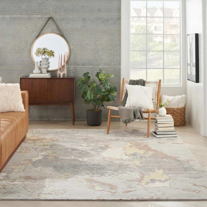 Nourison Silk Shadows Silver SHA20 10 ft. X 14 ft. Rect. Rug