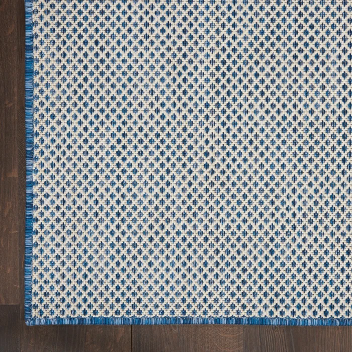 Nourison Courtyard Area Rug COU01 Ivory Blue 3' x 5'