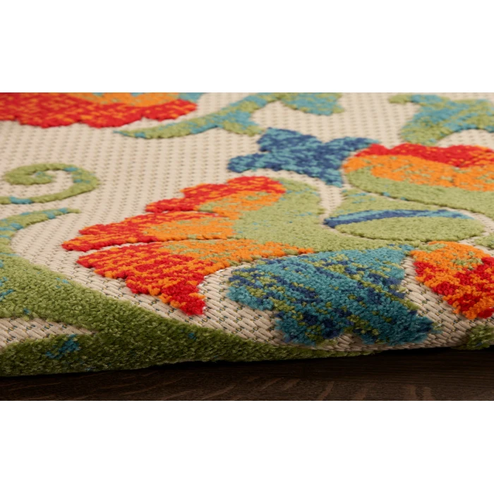Nourison Aloha Red Multicolor ALH17 7 ft. 10 in. X 10 ft. 6 in. Rectangle Rug