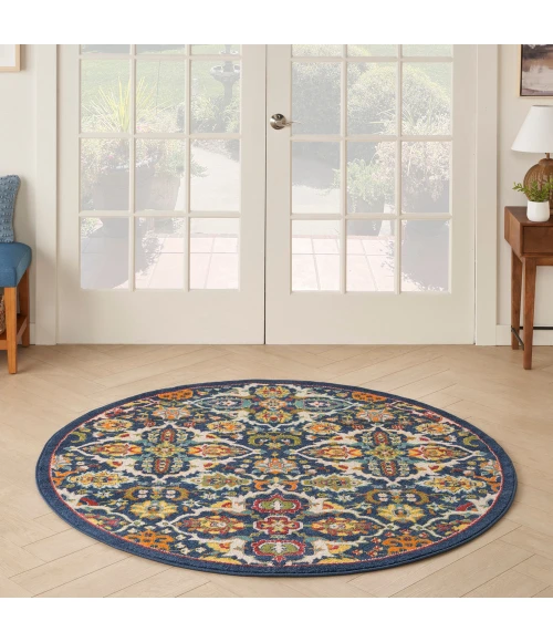 Nourison Allur Area Rug ALR03 Navy Multicolor