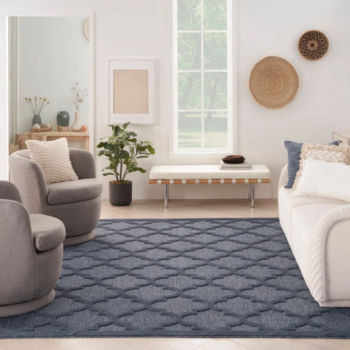 Nourison Easy Care Area Rug NES01 Navy Blue
