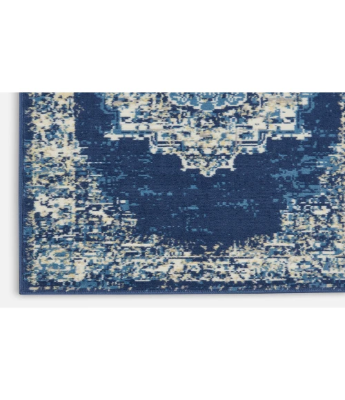 Nourison Grafix Navy Blue GRF14 2 ft. X 6 ft. Rectangle Rug