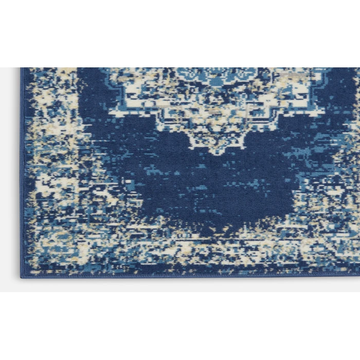 Nourison Grafix Navy Blue GRF14 2 ft. X 6 ft. Rectangle Rug