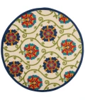 Nourison Aloha Round Area Rug ALH19-Blue/Multicolor