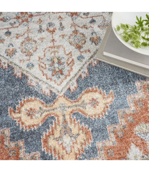 Nourison Astra Machine Washable Area Rug ASW11 Denim Multi